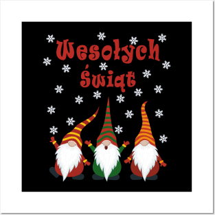 Gnomes Funny Pajama Cute Christmas Gift Holiday Style Wesołych Świąt Posters and Art